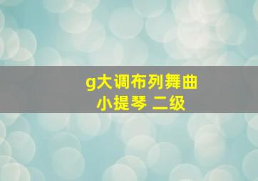 g大调布列舞曲 小提琴 二级